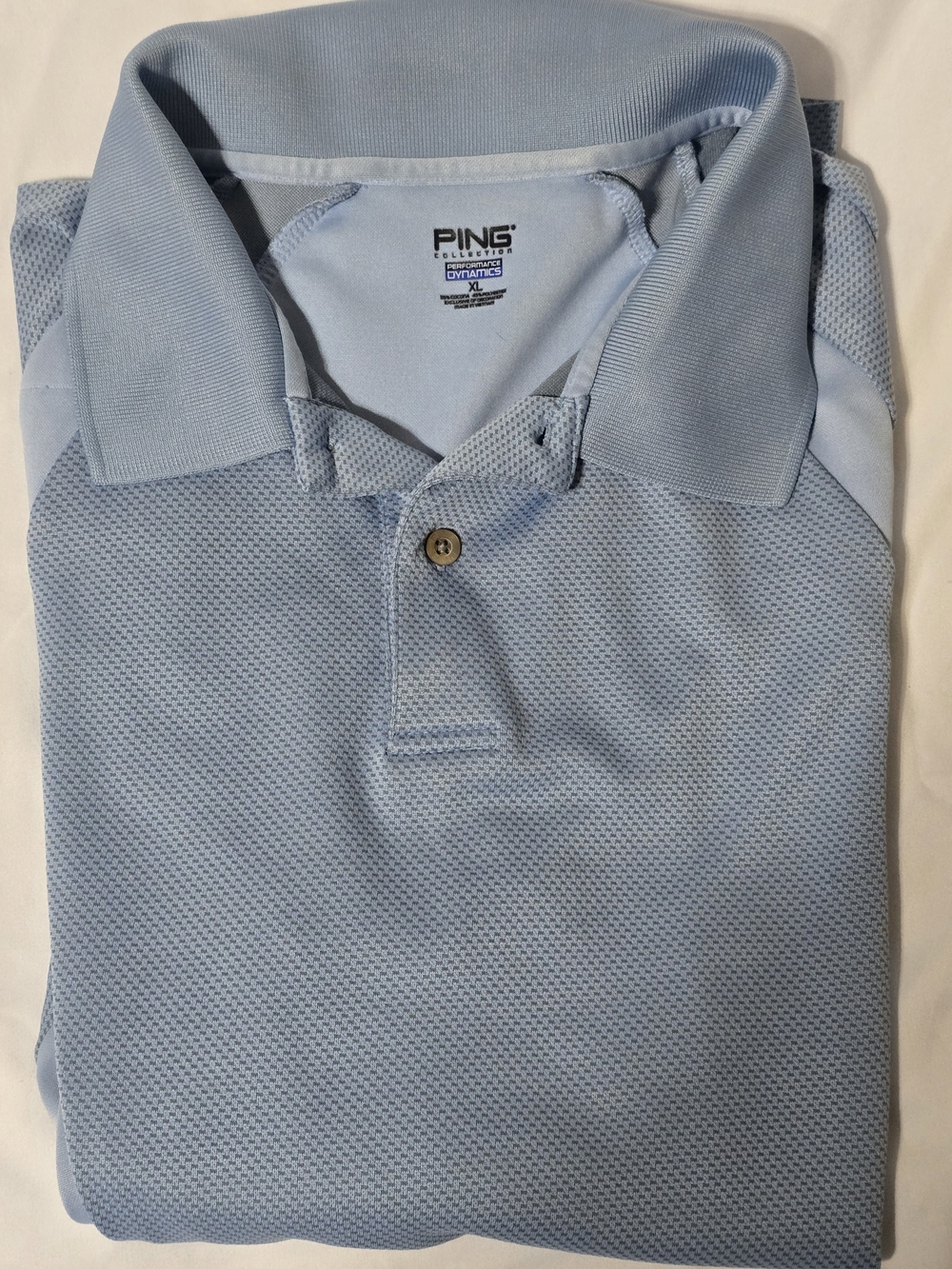 PING Men’s Light Blue Polo Performance Golf Shirt